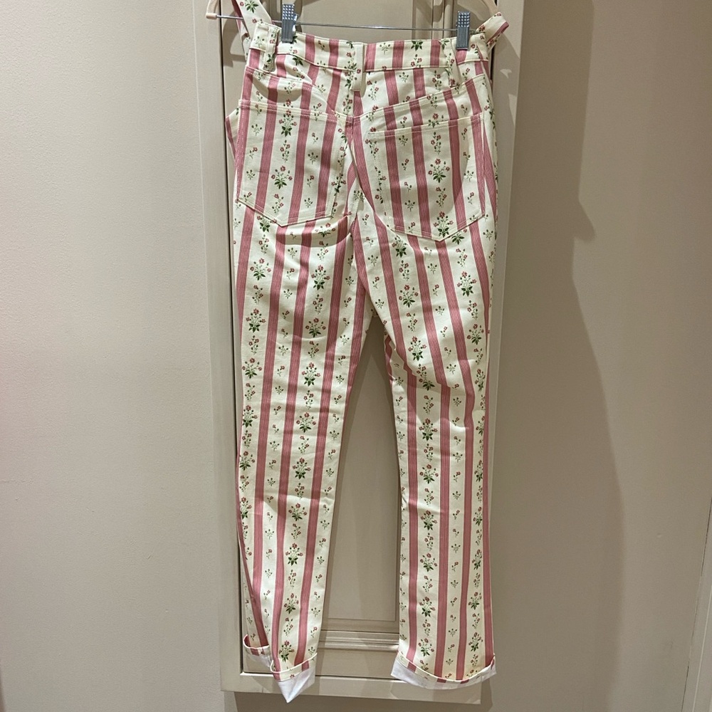 We wore what Lemon Icing print Striped Pink and Cream Floral Set corset top BNWT - Picture 15 of 16